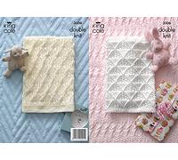 King Cole 3506 Knitting Pattern Baby Blankets To Knit In Comfort DK