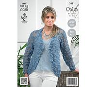 King Cole 3881 Knitting Pattern Ladies Cardigans in King Cole Opium