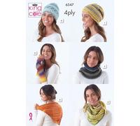 King Cole 4 Ply Knitting & Crochet Pattern Pamphlet - 6347 Ladies Accessories (6 Designs)