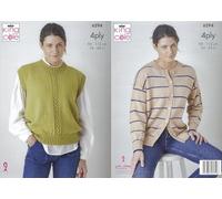 King Cole 4 Ply Knitting Pattern - 6294 Ladies Tunic Top & Cardigan (2 Designs)