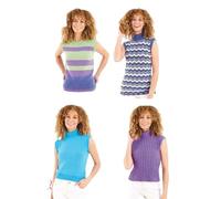 King Cole 4 Ply Knitting Pattern Pamphlet - 5897 Ladies Summer Tops (32-42ins) 4 Designs