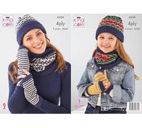 King Cole 4 Ply Knitting Pattern Pamphlet - 6334 Ladies Accessories (6 Designs)