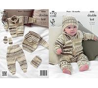 King Cole 4008 Knitting Pattern Baby Outdoor Set to knit in King Cole Cherish DK