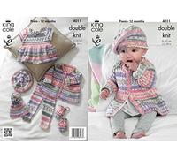 King Cole 4011 Knitting Pattern Baby Set to knit in King Cole Cherish DK