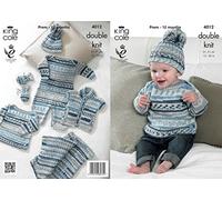 King Cole 4012 Knitting Pattern Baby Set to Knit in King Cole Cherish DK