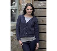 King Cole 4033 Knitting Pattern Ladies Jackets to Knit in King Cole Chunky Tweed