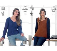 King Cole 4103 Knitting Pattern Sweaters to Knit in King Cole Baby Alpaca DK