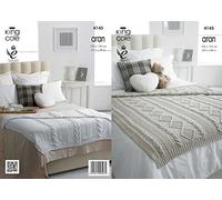 King Cole 4145 Knitting Pattern Throws to Knit in Big Value Recycled Cotton Aran