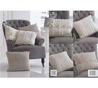 King Cole 4146 Knitting Pattern Cushions to Knit in Big Value Recycled Cotton Aran