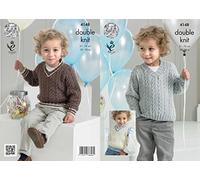 King Cole 4148 Knitting Pattern Childs Slipover and Sweaters to Knit in Comfort DK