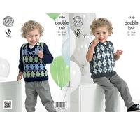 King Cole 4150 Knitting Pattern Childs Slipover and Sweater to Knit in King Cole Comfort DK