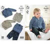 King Cole 4154 Knitting Pattern Baby Waistcoat Cardigan Slipover and Sweater by King Cole