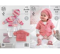 King Cole 4192 Knitting Pattern Babies Cardigans and Beret to knit in King Cole Cherish and Cherished DK by King Cole