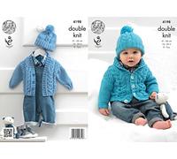 King Cole 4198 Knitting Pattern Cardigans and Hat to knit in King Cole Cherished DK