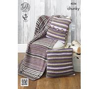 King Cole 4236 Knitting Pattern Blanket and Cushion Covers to Knit in Riot Chunky