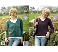 King Cole 4268 Knitting Pattern Leaflet Ladies Raglan Cardigan and Sweater