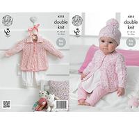 King Cole 4315 Knitting Pattern Girls Coats and Hat to Knit in King Cole Smarty DK