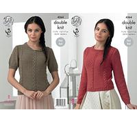 King Cole 4364 Knitting Pattern Easy Knit Sweaters in Baby Alpaca DK