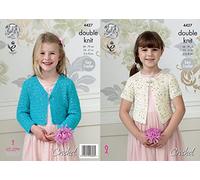 King Cole 4427 Crochet Pattern Girls Short Cardigan to Crochet in King Cole Galaxy DK
