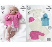King Cole 4430 Knitting Pattern Easy Knit Baby Blanket, Jackets, Gilet and Hat in Cottonsoft DK