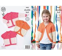 King Cole 4445 Knitting Pattern Leaflet Girls Cardigans to Knit in Smarty DK