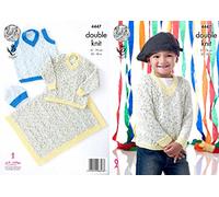 King Cole 4447 Knitting Pattern Leaflet Boys Sweater, Slipover, Hat and Blanket to Knit in Smarty DK