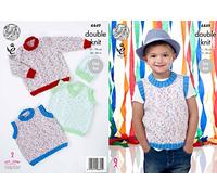 King Cole 4449 Knitting Pattern Leaflet Boys Slipovers, Sweater & Hat to Knit in Smarty DK