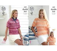 King Cole 4459 Knitting Pattern Ladies Sweaters and Snood to Knit in Vogue DK