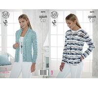 King Cole 4475 Knitting Pattern Ladies Cardigan and Sweater in Opium