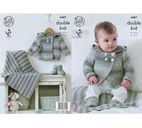 King Cole 4487 Knitting Pattern Hooded Jacket, Blanket and Bootees in King Cole Drifter DK for Baby