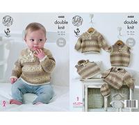 King Cole 4488 Knitting Pattern Sweaters, Slipovers and Hat in Drifter for Baby DK