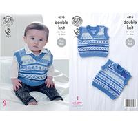 King Cole 4515 Knitting Pattern Baby Slipovers to Knit in Cherish and Cherished DK by King Cole