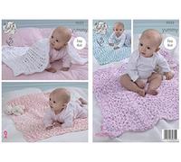 King Cole 4533 Knitting Pattern Baby Blankets to knit in King Cole Yummy