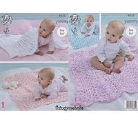 King Cole 4533 Knitting Pattern Baby Blankets to knit in King Cole Yummy by King Cole