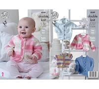 King Cole 4549 Knitting Pattern Babies Hoody, Sweater and Cardigan in DK