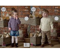 King Cole 4559 Knitting Pattern Childrens Cardigan and Sweater in Fashion Aran