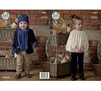 King Cole 4560 Knitting Pattern Childrens Cape Scarf Hat Mittens in Fashion Aran
