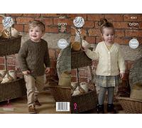 King Cole 4561 Knitting Pattern Childrens Raglan Tunic and Cardigan in Fashion Aran