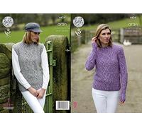 King Cole 4624 Knitting Pattern Womens Sweater and Slipover in Fashion Aran Combo
