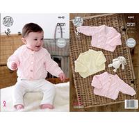 King Cole 4643 Knitting Pattern Baby Cardigans and Sweater in Comfort Aran