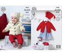 King Cole 4648 Knitting Pattern Babies Childrens Raglan Sleeve Cardigans and Hat in Cherished DK
