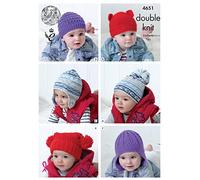 King Cole 4651 Knitting Pattern Babies Childrens Hats in Cherished DK by King Cole