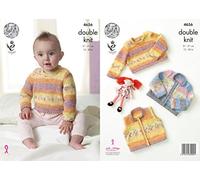 King Cole 4656 Knitting Pattern Baby Waistcoat, Cardigan and Sweater in King Cole Splash DK