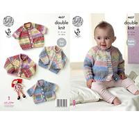 King Cole 4657 Knitting Pattern Baby Raglan Sleeve Cardigans in King Cole Splash DK,Multicolor,12" - 20" chest
