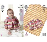 King Cole 4658 Knitting Pattern Baby Jacket and Blanket in Splash DK