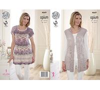 King Cole 4669 Knitting Pattern Ladies Smock Tunic and Matching Gilet in King Cole Opium