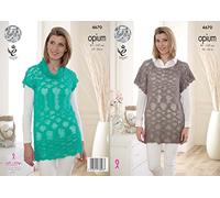 King Cole 4670 Knitting Pattern Ladies Slouch Tunic and Top in King Cole Opium