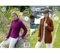 King Cole 4707 Knitting Pattern Easy Knit Jacket and Sweater in King Cole Big Value Super Chunky