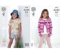 King Cole 4776 Knitting Pattern Girls Cardigans in King Cole Cottonsoft Crush DK