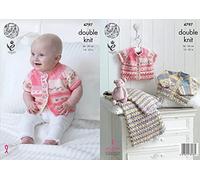 King Cole 4797 Knitting Pattern Baby Cardigans & Blanket in King Cole Drifter for Baby DK